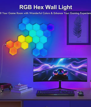 Modulaire Hexagon LED Wandlampen - RGB, Muziek Sync, App Bediening & USB