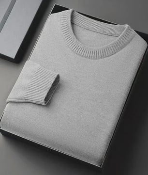 Heren Klassieke Gebreide Pullover Trui met Ronde Hals - Zacht & Lichtgewicht Casual Herentrui