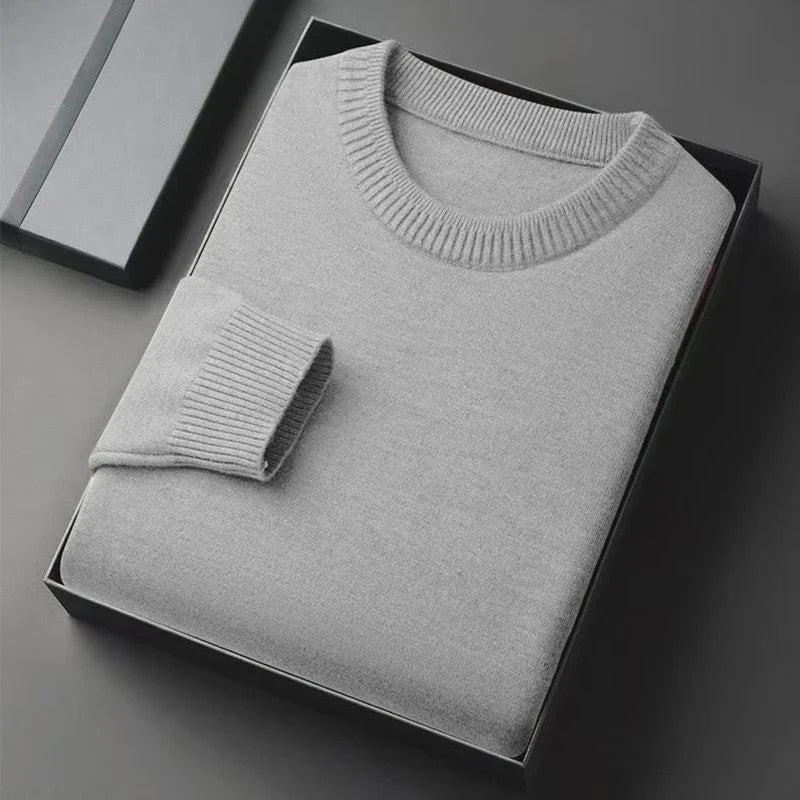 Heren Klassieke Gebreide Pullover Trui met Ronde Hals - Zacht & Lichtgewicht Casual Herentrui
