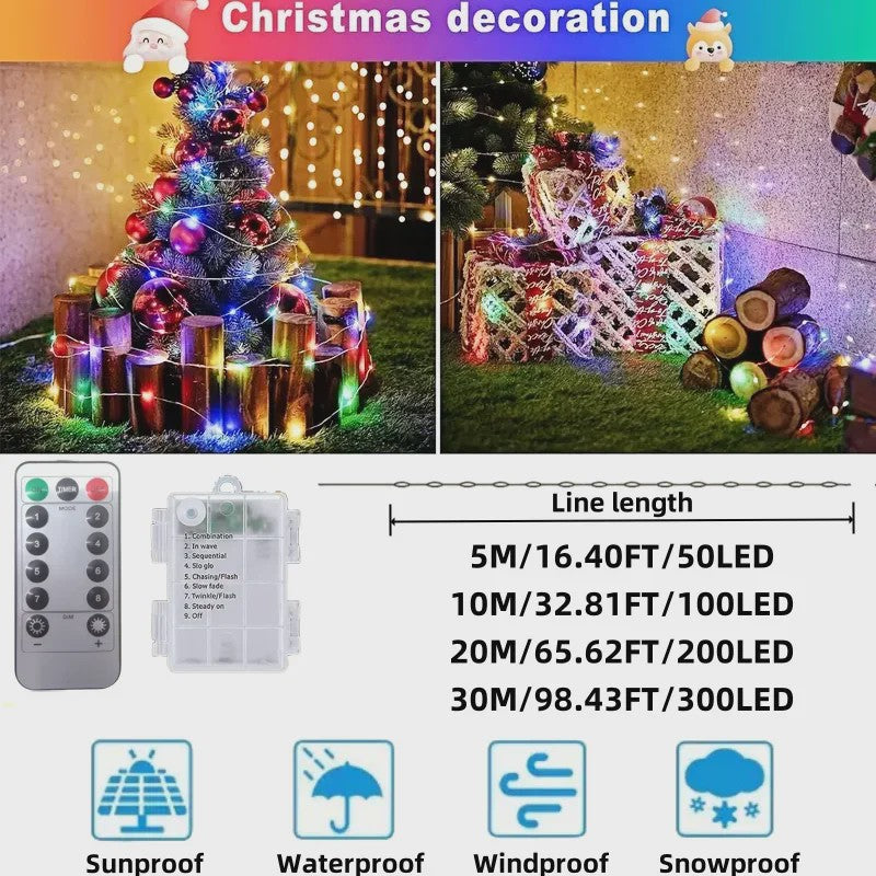 Waterdichte Batterij Sfeerverlichting met Afstandsbediening - 8 Modi voor Kerst, Feest & Decoratie