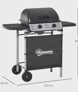Grote Gasbarbecue met Deksel en Wielen - 5.6kW - 104x49x99cm