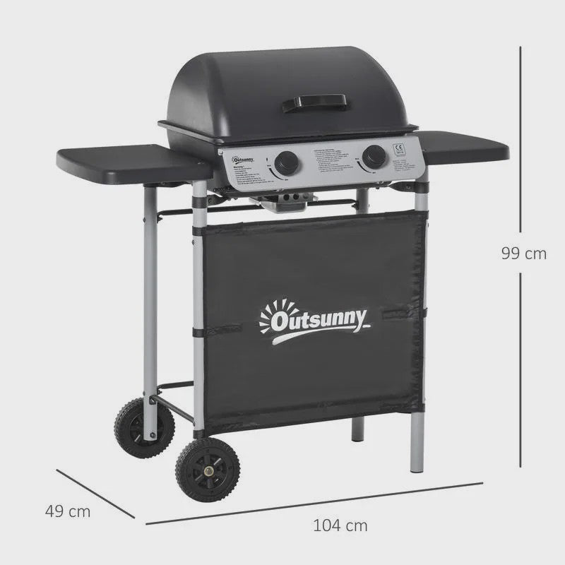 Grote Gasbarbecue met Deksel en Wielen - 5.6kW - 104x49x99cm