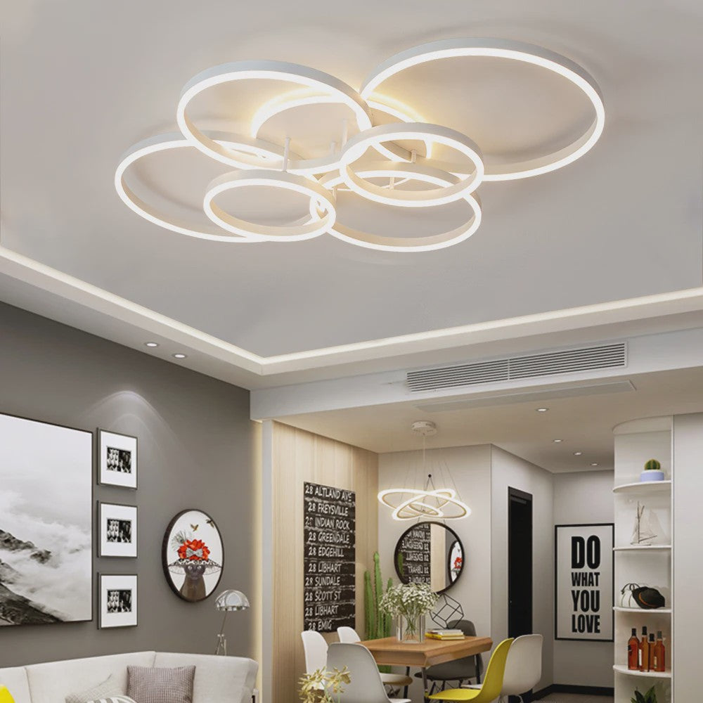 Moderne LED Plafondlamp Chandelier - Dimbare Ring Lamp voor Woonkamer & Slaapkamer
