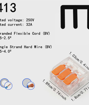 Universele Snelkoppeling Klemmen (250V/32A) - Oranje, 10-75 Stuks
