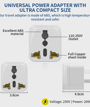 3-delige Universele Reisadapter: Australië naar EU/US/UK - Veilig & Flexibel