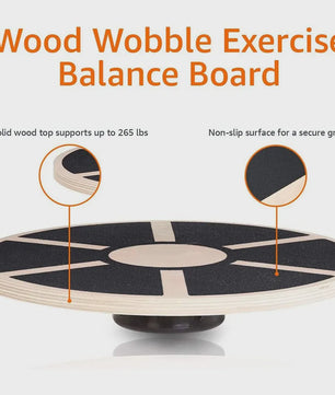 Houten Wobble Balansbord - Non-Slip Fitness & Yoga Oefenbord voor Thuisgebruik