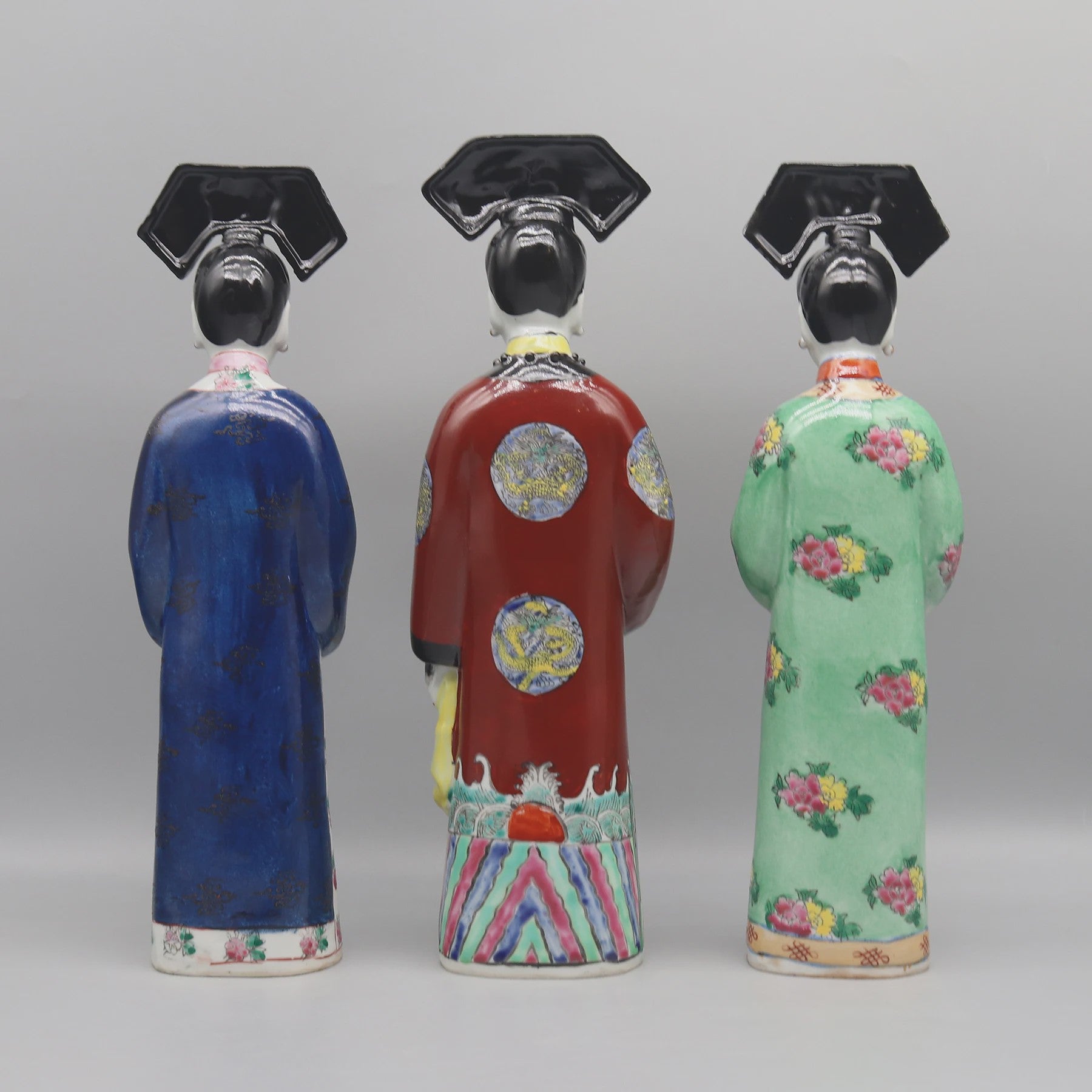 Handgeschilderde Porseleinen Beeldjes: Chinese Prinsessen & Keizerinnen Qing Dynastie