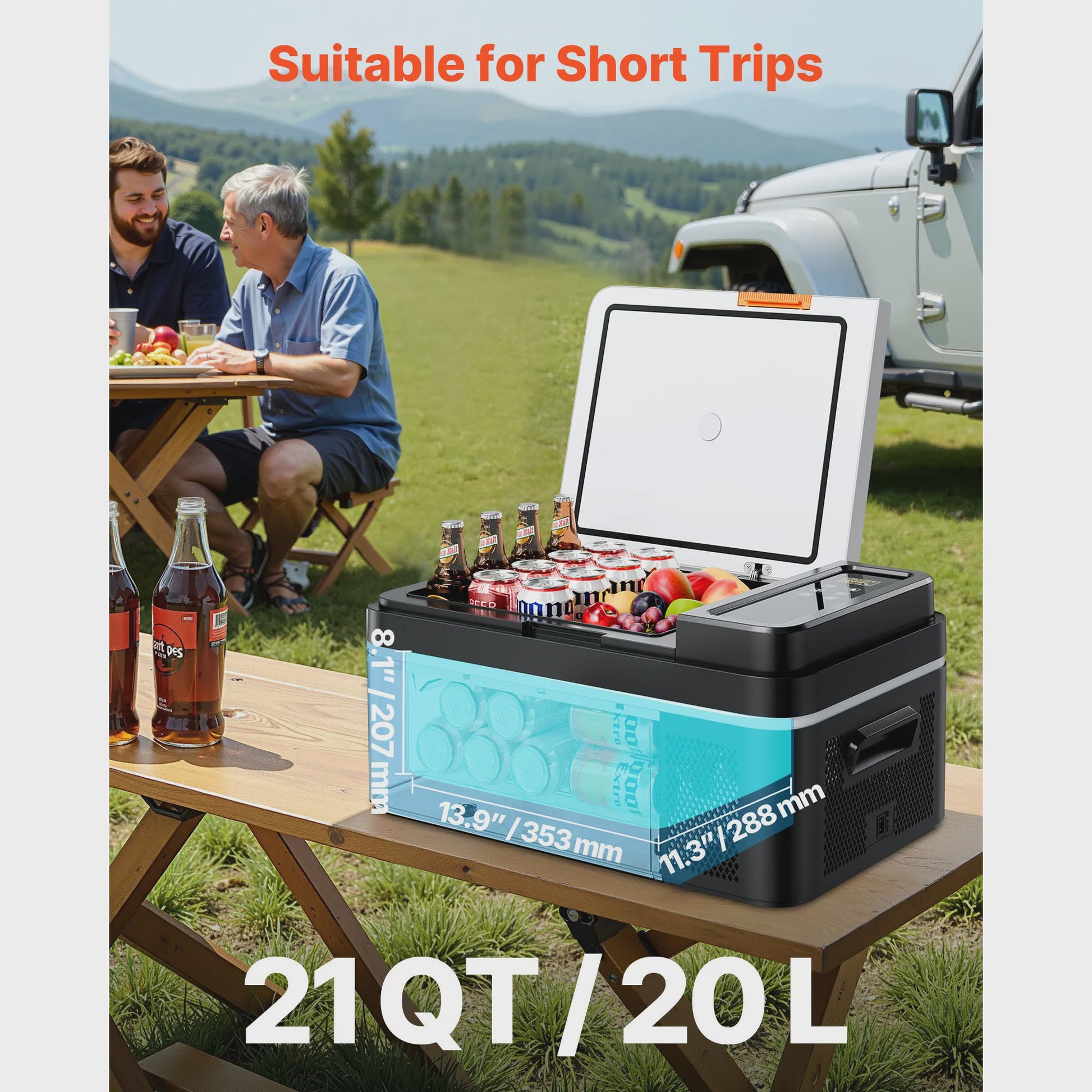 Draagbare 20L Koelkast & Vriezer met APP Bediening - Ideaal voor Auto, Camping en Camper