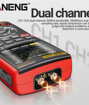 ANENG AOS03 Digitale Oscilloscope Multimeter met Signaalgenerator - 50MHz Dual Channel Tester