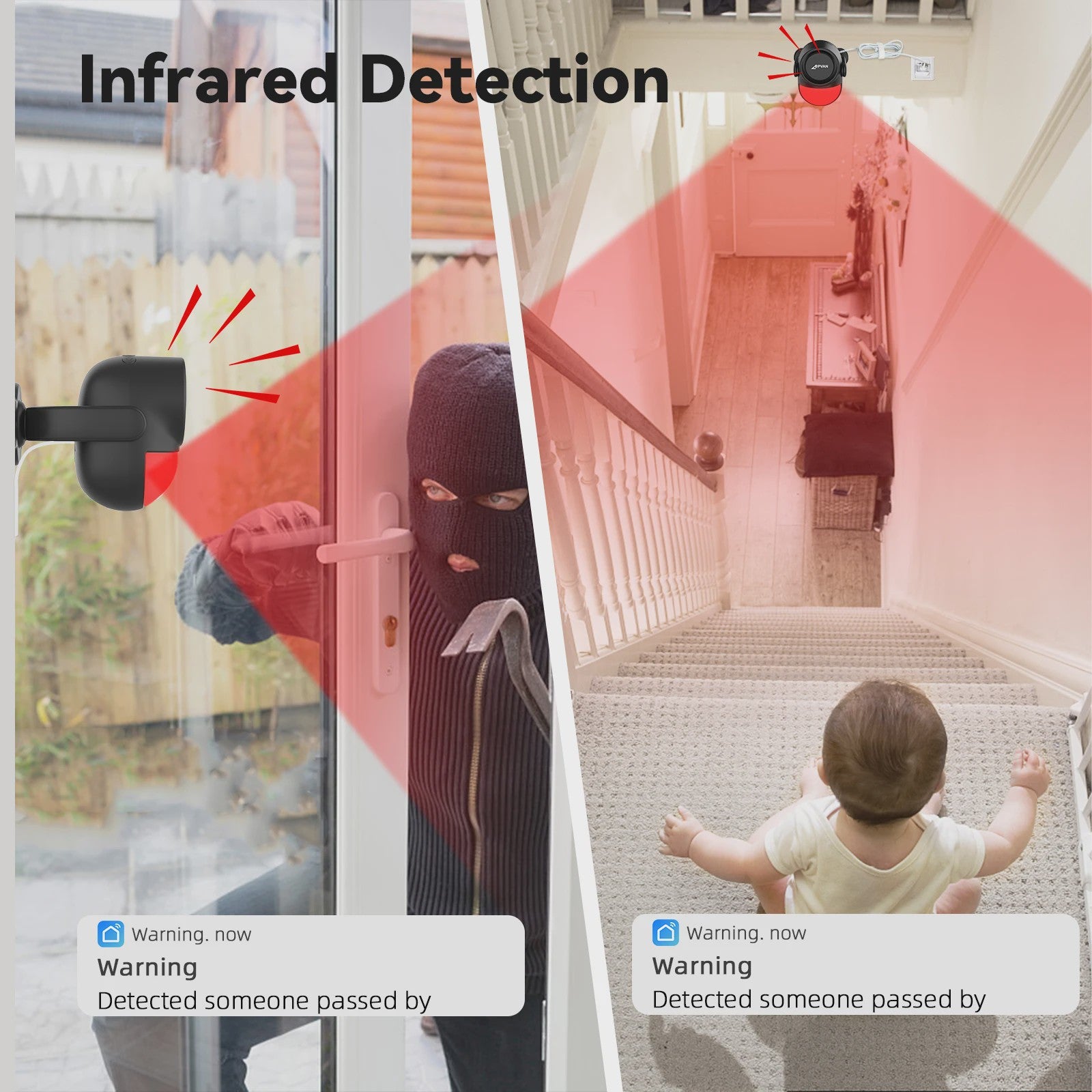 CPVAN Smart Home Alarm Systeem met PIR Bewegingsmelder, Deursensor en Afstandsbediening - Tuya WIFI