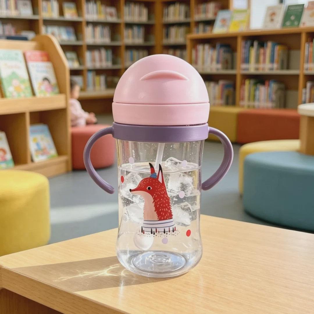 Schattige Anti-Kwelp Tuitbeker met Handvat - 350ml - Leuke Dierenprints