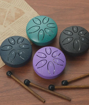 Mini Stalen Tongtrommel (6 Tonen) - Ethereal Hand Drum met Stokken - 3 Inch