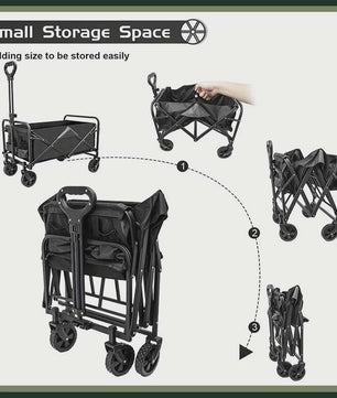Opvouwbare Bolderkar - Grote Capaciteit, All-Terrain, Camping & Transportkar