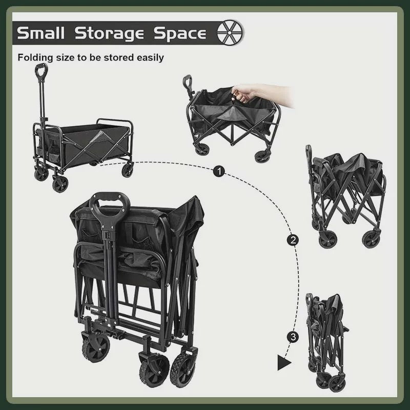 Opvouwbare Bolderkar - Grote Capaciteit, All-Terrain, Camping & Transportkar