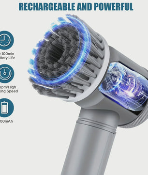 Elektrische Spin Scrubber: Krachtige Snoerloze Badkamer Reinigingsborstel met 5 Opzetborstels