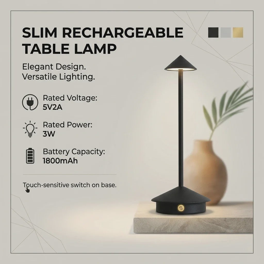Oplaadbare Tafellamp LED met Touch Sensor - Sfeervolle Verlichting voor Horeca & Thuis