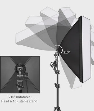 Professionele Softbox Verlichtingskit 50x70cm - Continu Licht voor Studio Fotografie