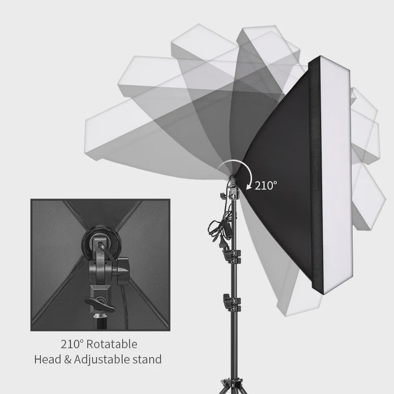 Professionele Softbox Verlichtingskit 50x70cm - Continu Licht voor Studio Fotografie