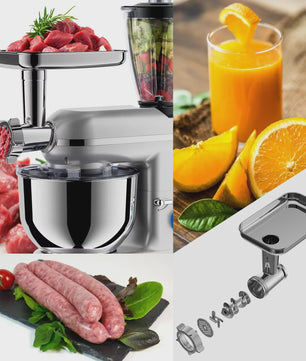 Krachtige 1900W Keukenmachine met 6L Kom: Mixer, Gehaktmolen & Blender
