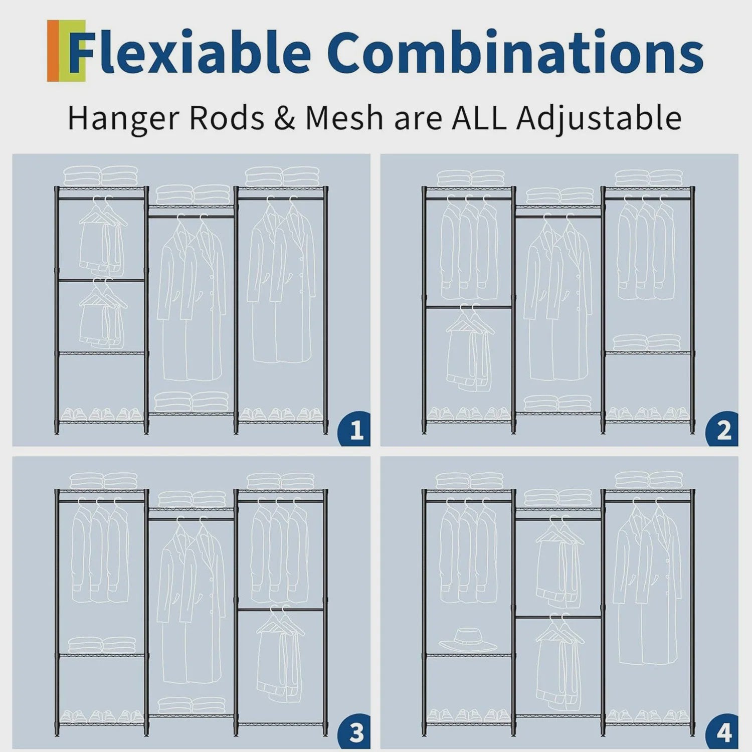 Robuuste Kledingrek & Garderobe Organizer - Verstelbaar en Modulair
