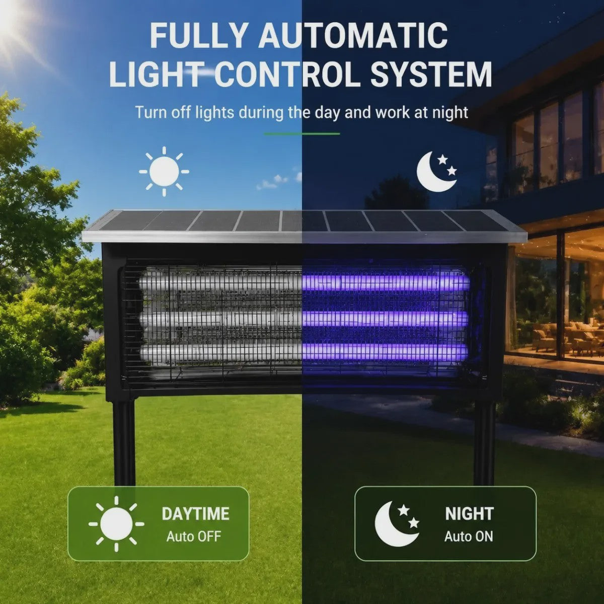Solar Muggenlamp met UV-licht en USB/Zonne-energie - IPX5 Waterdicht