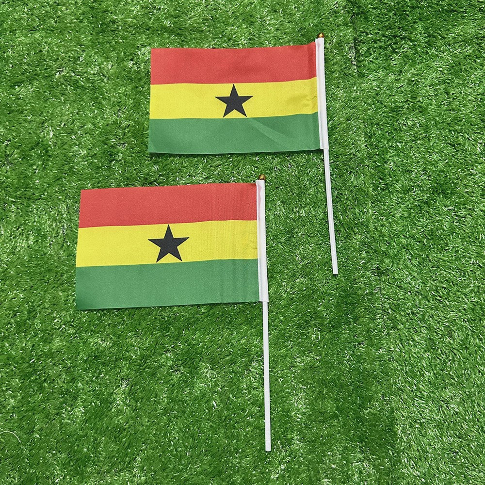 Ghana Handvlag 21x14cm met Plastic Stok - Set van 10, 20, 50 of 100 stuks