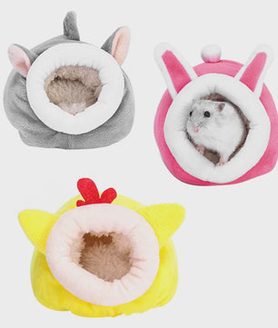 Warm Hamsterhuisje & Cavia Nestje - Zacht Pluche Bedje voor Kleine Huisdieren