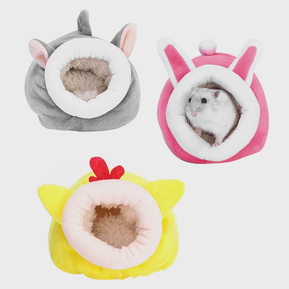 Warm Hamsterhuisje & Cavia Nestje - Zacht Pluche Bedje voor Kleine Huisdieren