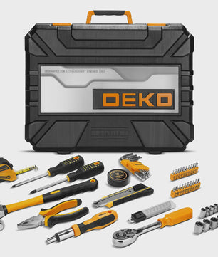 DEKO DKMT228 Complete Gereedschapskist - 228 Delige Handgereedschap Set voor Auto Reparatie en Klussen