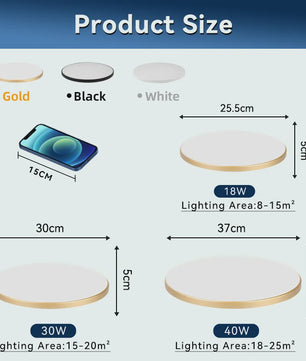 Waterdichte LED Plafondlamp Rond - 18W/30W/40W - IP44 - Keuken, Badkamer, Woonkamer