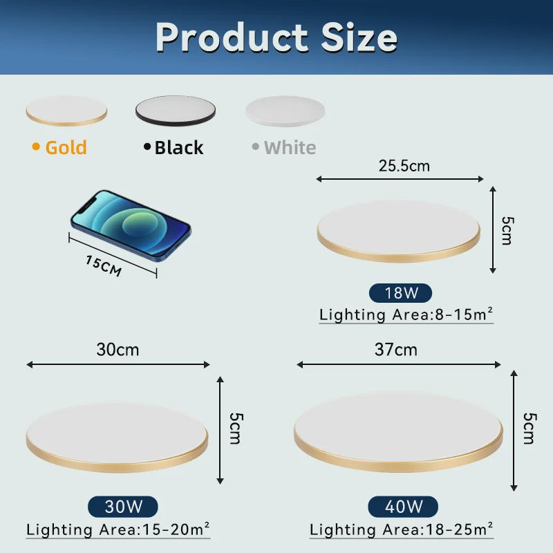 Waterdichte LED Plafondlamp Rond - 18W/30W/40W - IP44 - Keuken, Badkamer, Woonkamer