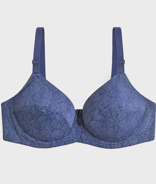 Comfortabele Plus Size BH met Dunne Cups en Bloemenprint - D, E, F Cup Maten
