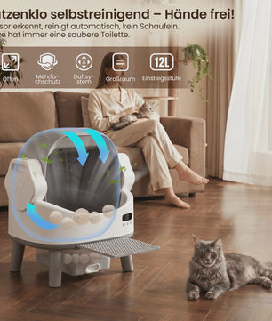 Automatische Kattenbak - Slim, Zelfreinigend & Geurvrij met Veiligheidssensor