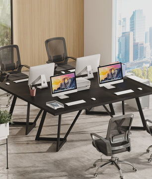 Tribesigns 180cm Executive Bureau - Modern Zwart Bureau met Metalen Frame
