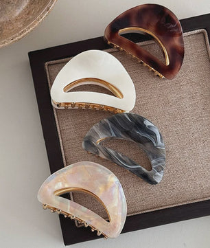 Chique Acetate Haarklem met Metaal - Medium, Stijlvol voor Dames