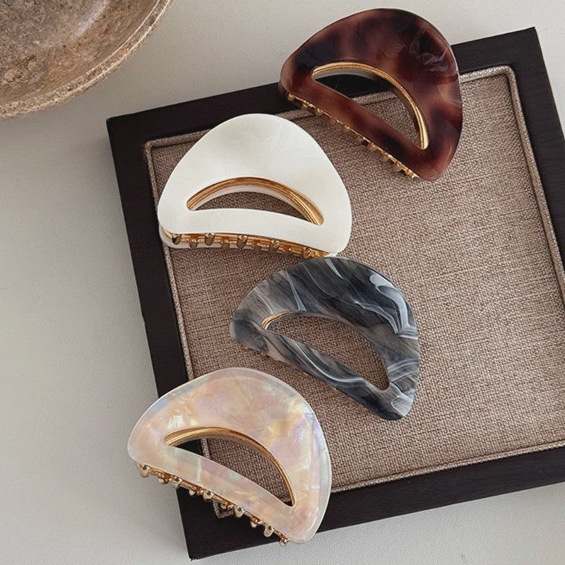 Chique Acetate Haarklem met Metaal - Medium, Stijlvol voor Dames