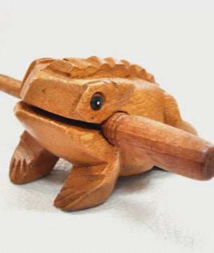 Handgesneden Houten Kikker - Uniek Thailand Souvenir & Creatief Geluidsspeeltje