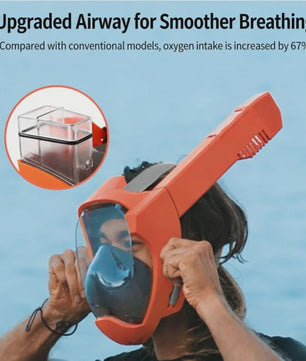 Full Face Snorkel Mask voor Volwassenen - Waterdicht & Anti-Condens - Ademgemak & 180° Zicht