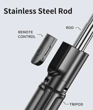 Draadloze Selfie Stick Tripod met Ringlamp en Bluetooth Afstandsbediening