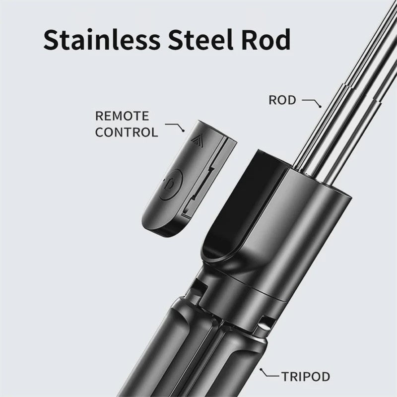 Draadloze Selfie Stick Tripod met Ringlamp en Bluetooth Afstandsbediening