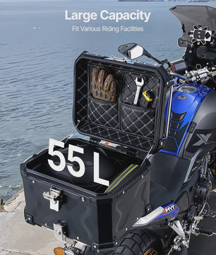 Universele Motor Topcase: Robuuste Aluminium Motorfiets Bagagebox met Waterdichte Voering