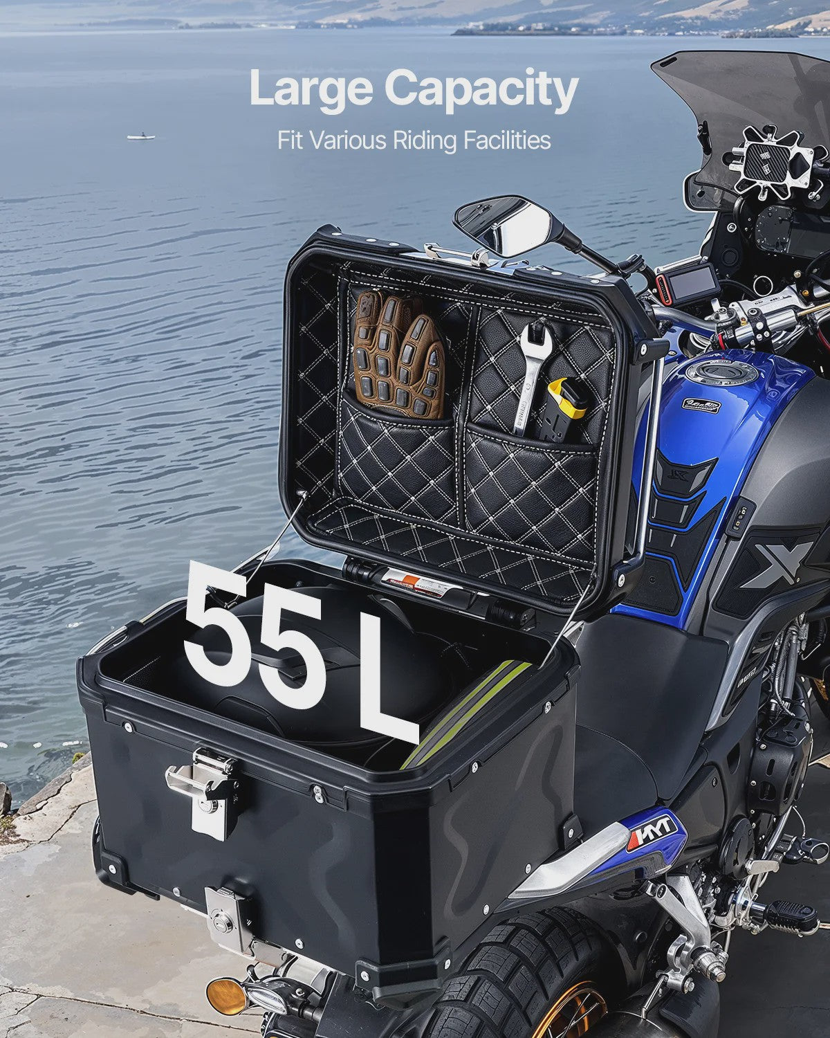 Universele Motor Topcase: Robuuste Aluminium Motorfiets Bagagebox met Waterdichte Voering