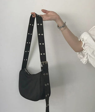 Casual Shoulder Bags For Women Black Waterproof Nylon Crossbody Bag Cool Girls Underarm Handbag Purse