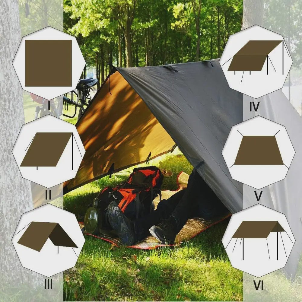 Waterdichte Tarp 3x3m - Veelzijdige Kampeerluifel & Schuilplek