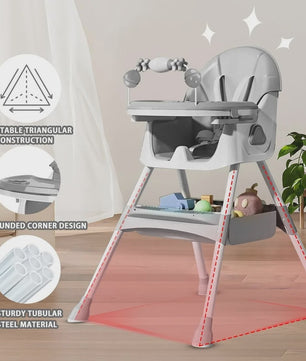 3-in-1 Baby Kinderstoel: Opvouwbaar, Draagbaar & Verstelbaar met Dubbele Plate