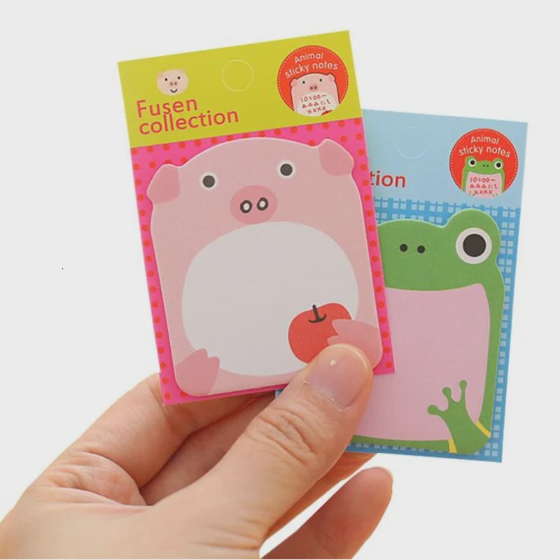8 Delige Set Schattige Dieren Sticky Notes - Panda, Kat, Varken & Meer