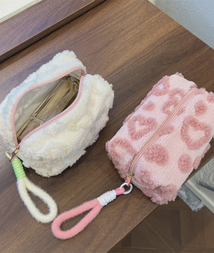 Pluche Make-up Tas met Lus - Zacht Reisetui voor Cosmetica & Pennen