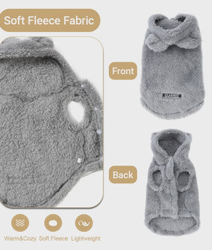 Schattige Fleece Hondenkleding met Capuchon - Winterjas voor Kleine en Middelgrote Honden & Katten