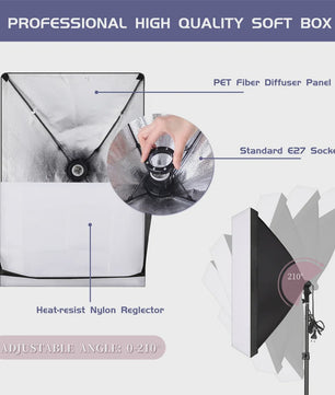 Professionele Softbox Verlichtingskit 50x70CM met LED Lamp - Continu Licht Systeem