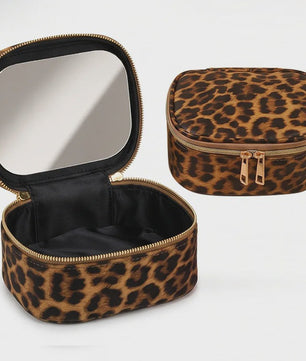 Draagbare Make-up Tas met Spiegel - Waterdicht & Compact
